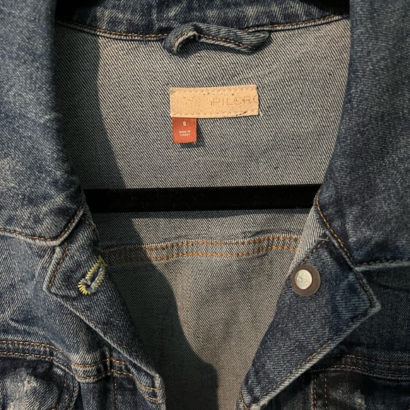 Pilcro and the Letterpress Boyfrined Denim Jacket Sz Sm NWOT Anthropologie - Picture 4 of 4